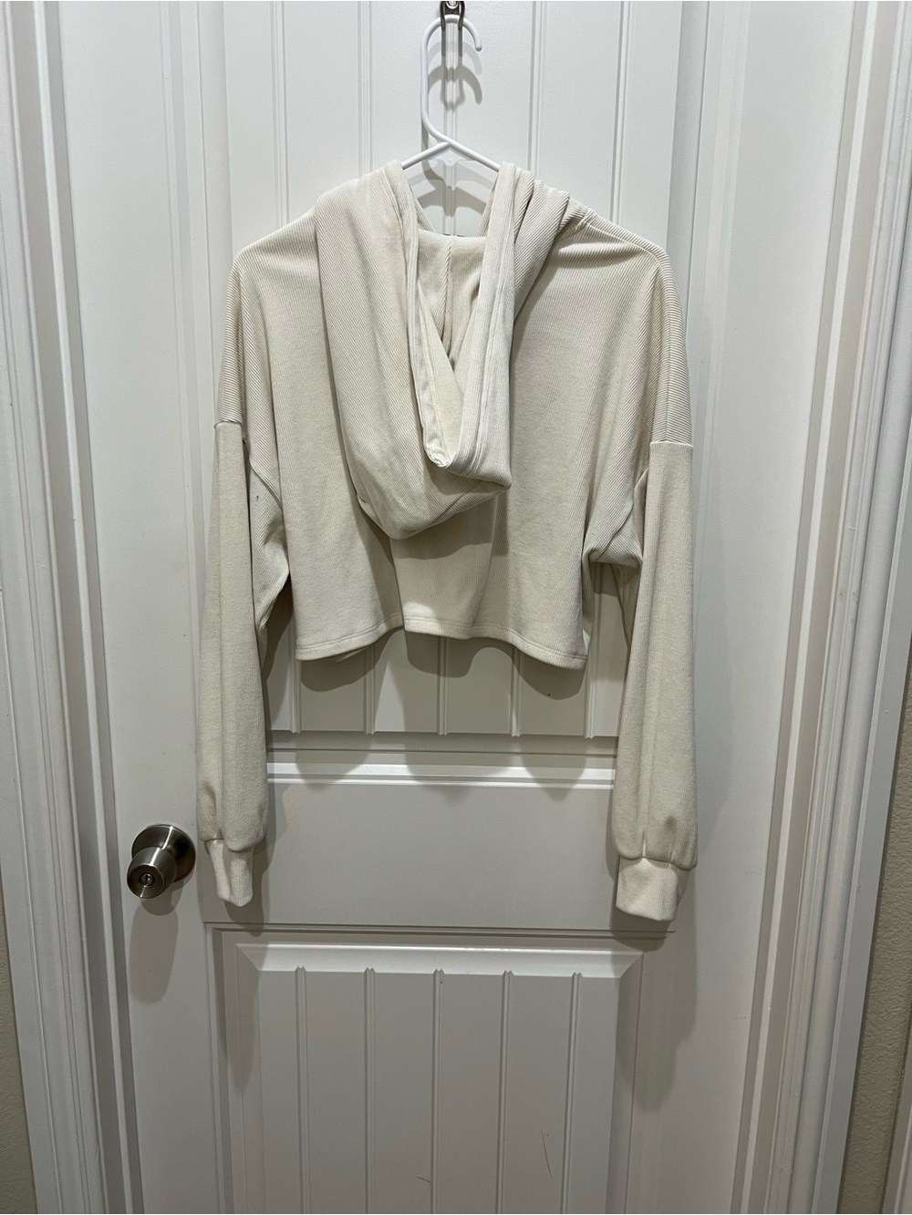 wild fable Cropped Zip Hoodie in Cream - Picture 3 of 8